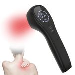 KTS Handheld Red Light Therapy Device, Infrared Light Therapy for Pain Relief, Portable Red Light Therapy for Natural Joint Muscle Knee Back Arm Relief (12 x 650nm&2 x 808nm), Black