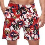 Artstars Custom Mens Swim Trunks with Face Personalized Funny Hawaiian Swim Shorts with Photo Beach Board Shorts Gift for Men (Hawaiian, Style-36)