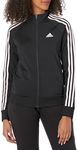 adidas Women's Essentials Warm-up Slim 3-Stripes Track Jacket, Black/Clear Pink, Medium