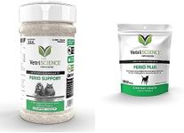 VetriScience Perio Support Teeth Cleaning Dental Powder for Dogs and Cats, Up to 192 Servings & Perio Plus Dental Sticks for Dogs, 30 Sticks