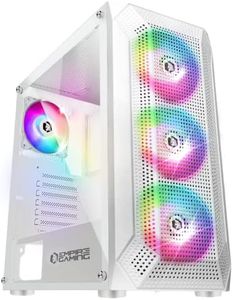 EMPIRE GAMING - Case PC da Gioco Ruby - ARGB Mid-Tower ATX, mATX, ITX -Frontale Mesh -Pannello Laterale in Vetro Acrilico -4 Ventilatori 3 Pins 5 Volt LED RGB Indirizzabile 120 mm -MB Sync - Bianco