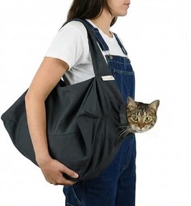 Cat-in-the-Bag Cozy Comfort Carrier - Extra Small Charcoal Cat Carrier Soft and Pet Carrier for Nail Clipping, Vet Visits, Medication Administration, Dental Care, and Traveling