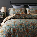 Ikawaapurry Comforter Set for Queen Size Bed Farmhouse Boho Bedding Sets Fluffy Lightweight Flowers Plants All Season 3 Pcs Comforter with 2 Pillow Shames