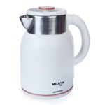 Milton Rapid Cool Touch Kettle 1.8L | 1350 Watts | Stainless Steel Hot Water portable Electric Kettle for Home, Office | Auto Shut-Off with Wide Mouth | Cool-touch and Single-Touch Lid Lock (White)