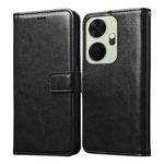 Amazon Brand- Solimo Flip for Itel P55 Plus 4G (Leather_Black)