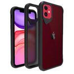 RIGGEAR Shockproof Tough Hybrid Armor Back Cover Case for Apple iPhone 11 (Smoke Black Matte PC + Black TPU Bumper)