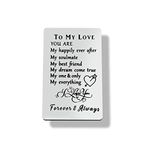 Engraved Wallet Card Inserts To My Love Gift for Men,Husband Gift Boyfriend Gift Soulmate Wedding Anniversary Valentine Christmas Birthday Gift for Him Her Lover Wife Girlfriend Mini Love Note Insert