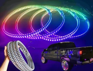Tzvmny 4PCS 15.5" 6-Roll RGB Chasing LED Wheel Lights Fits Trucks Cars