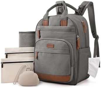 mommore Baby Diaper Bag with Waterproof Changing Pad, Dark Gray