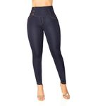 Bula, High Waist Butt Lifting Skinny Jeans - Shape wear Pantalones Colombianos Levanta Cola, Steel Blue, 7