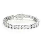 Ananth Jewels Somma Made with Swarovski Zirconia 6 mm Solitaire Tennis Bracelet for Women Silver Plated