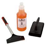 3pcs Combo Griddle Cleaning Kit, Premium Griddle Scraper & Heavy Duty Scrubber Pad w/Hi-Temp Grill Liquid Cleaner for Flat Top Grill, Griddle, Grill & Blackstone Griddle Accesories by FryOilSaver Co.