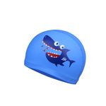 Swimming Cap Kids - Swim Cap for Kids Girls Boys, Comfortable Swim Hat Kids, Stretchy Swimming Hat Kids Boys Girls Teens for Age 4-10 (Blue, Shark)