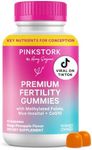 Pink Stork Premium Fertility Gummies for Women - Prenatal Conception Supplements for Her with Inositol, CoQ10, Folate and Vitamins to Support Hormone Balance, Ovulation + Menstrual Cycle, 60 Gummies