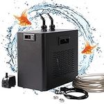 Ezcasch Aquarium Chiller, 42gal 1/10 HP Water Chillers, Hydroponic Cooler Fish Tank Cooling System for Axolotl Coral Reef Shrimp, 160L, with Nozzles and Hoops.