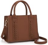 Milan Chiva Mini Tote Purse for Women Cute Small Satchel Handbag Elegant Top Handle Purse with Adjustable Strap and Whipstitch Design Cocoa Brown MC-518BR