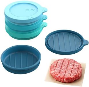 Kayaso Silicone Burger Patty Mold with Lid, Nonstick Burger Press for 1/4 lb Patties, Food-Grade Patty Maker for Beef, Chicken & Veggie Burgers, Food Freezer Container, 4 Pack