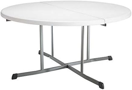 LIFETIME 25402 Table Ronde Pliante en Demi 1,52 m (Granit Blanc)