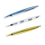 Goture 3pcs Jig Fishing Lures Vertical Saltwater Jigs Deep Sea Fishing Bait Luminous Saltwater Artificial Bait for Bass,Tuna,Salmon