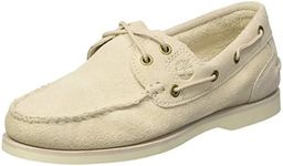 Timberland Women's Classic Moccasins Boat Shoes, White Rainy Day Suede, 6 AU