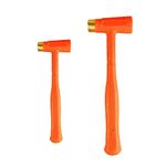 C&T 2-Pieces Dead Blow Hammer Set with Brass Cap, Orange,Shockproof Design, No Rebound Hammer,Unibody Molded Grip, Spark and Rebound Resistant