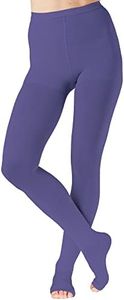 Plus Size Compression Tights for Women Circulation 20-30mmHg - Graduated Support Stockings with Open Toe for Varicose Veins, Arthritis, Edema, Embolism - Purple, 4X-Large - A214PR7