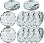 Hicarer 10 Pcs R 4" Round Shallow Electrical Box with 1/2" Deep 1/2" Bottom Knockouts Ceiling Electrical Box Galvanized Steel Pancake Box for Ceiling Fan Wall Lighting Fixtures (with Retaining Clips)