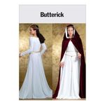 Butterick Patterns Women's Dress and Cape Cosplay Costume Sewing Pattern, Off White, Sizes 6-12