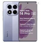 Redmi Note 14 Pro 5G Phantom Purple 8GB RAM 128GB Storage|50 MP Sony Camera Setup|Corning Gorilla Glass Victus 2 | 1.5K 3D Curved AMOLED | Mediatek Dimensity 7300- Ultra