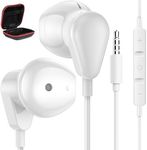 3.5mm Earbuds Wired Headphones for Samsung Galaxy Note 5 Note 8 9 S10 S10E S10+ S8 S8+ S9 Deep Bass 3.5mm Audio Jack iPhone iPad Headset for Google Pixel 5a 4a 3a Moto G Power Pure OnePlus N100, White