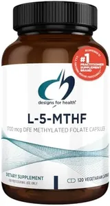 Designs for Health L 5-MTHF - Quatrefolic L Methylfolate Supplement 1mg (1700mcg DFE) - Methylated Folate Supplement for Women & Men - Supports Methylation - Non-GMO, Gluten Free (120 Capsules)