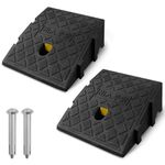 Kerb Ramps 13CM Height Curb Ramp, Portable Ramps For Cars, Wheelchair, Steps, Mobility Scooters, Lawn Mower, Threshold Driveway, Pavement, With 2 Expansion Bolts