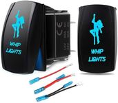 Youngneer 2Pack Rocker Switch Kit for Polaris Ranger RZR Winch UTV Boat Light Bar Marine Car with Jumper Wire 5PIN Laser Blue LED Light Whip On-Off Momentary Rocker Toggle Switch 20A 12V