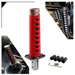 Ryanstar Katana Samurai Sword Shift Knob Universal Gear Shifter Metal Weighted with Adapters Fits Most Cars Red&Black