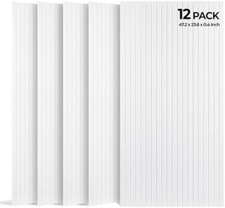 SODOCT 12 Pack Large Acoustic Panels, 47.2" X 23.6" X 0.4" Sound Proof Panels for Walls, High Density Sound Absorbing Panels for Home Studio & Office, White