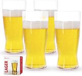 Spiegelau Craft Beer Lager Glass Set of 4 - European-Made Crystal, Modern Beer Glasses, Dishwasher Safe, Professional Quality Beer Pint Glass Gift Set - 19.75 oz