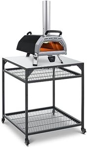 Ooni Large Modular Table - Pizza Oven Table Cart, Metal Stainless Steel Pizza Oven Stand, Grill Barbecue Stand, Outdoor Kitchen Table, Pizza Oven Accessories, Outdoor Pizza Oven Tables, Pizza Station