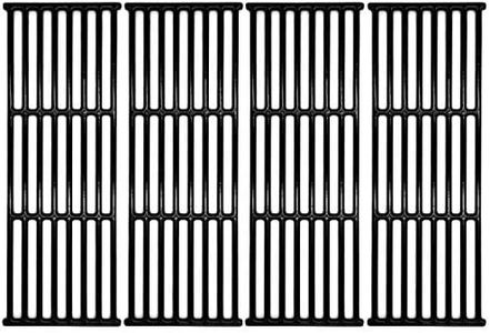 Hongso 17 3/8" Porcelain Polished Cast Iron Cooking Grates for Broil-Mate, Broil King 9625-67, 9625-84, Baron 320, Baron 340, Baron 420, Baron 440, Huntington and Sterling, PCB005, 4Pcs