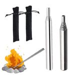 Youery Pocket Bellow 2 pcs, Stainless Steel Pocket Telescopic Bellows Starting Fire Tool for Cooking Picnic BBQ Hunting Fishing Hiking