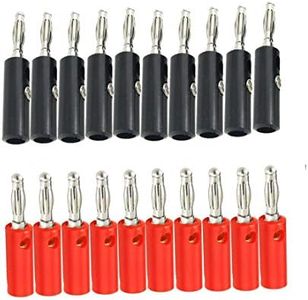 COITEK Audio Speaker Cable Connector, Sweeethome 4mm Banana Plug 10 Pairs Audio Cable Connector Plugs Audio Jack (20 pcs)