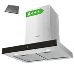 COMFEE' 60 cm Chimney Hood 60M77 Class A+++ Stainless Steel Extractor Hood with Recirculating & Ducting System, Gesture Control Extractor Fan Kitchen with Carbon Filters