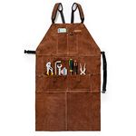 YESWELDER Welding Apron Cowhide Apron with Pockets Adjustable Heat & Flame Resistance Heavy Duty Leather Apron for Men Women 41x 23"