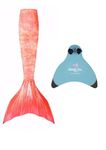 Planet Mermaid Girls Kids 2 Piece Vivid Colour Starter Swimming Mermaid Tail & Wear-Resistant Blue Magic Fin Monofin Included. Sunset Splash. Age 9-11