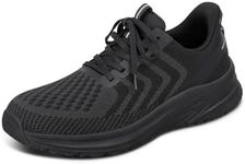 Orthofeet Men's Orthopedic Black Hands-Free Tilos Slip-On Sneakers, Size 8.5 Wide