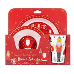 YöL Christmas Kids Dinner Set Santa And Nutcracker Red Toddler Xmas Dinner Plate Bowl Tumbler Cup