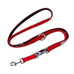 DDOXX Dog Leash Air Mesh, Adjustable 3 Length, 6.6 ft | Many Colors & Sizes | for Small, Medium & Large Dogs | Leash Training Running Long Short Strong Double Ended cat Puppy pet Kitten | Red, S