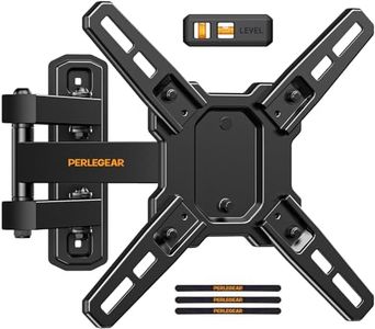 Perlegear Full Motion TV Wall Mount for 13-42 inch Flat or Curved TVs & Monitors up to 55 lbs, Wall Mount TV Bracket with Articulating Arm, Swivel, Tilt, Extension TV Mount, Max VESA 200x200mm, PGSF6