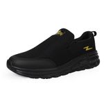 ATHCO Men's Oxyflo Black Golden Running Shoes_09 UK (ATHST-55)