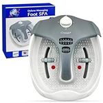 Crystals Foot Spa and Massager Pedicure Bath with Electric Temperature Controller Heater, Bubbles, Soothing Vibration Massage Rollers, Infrared Lights for Tired Feet Therapeutic, 80 Watt