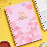 DOODLE Undated Daily Planner I A5 I Hard Cover I Wiro Bound I192 Ruled Pages I 80 GSM I Lay Flat Design I Metal Corners I Plan your day, To do List- (Amazing Today)